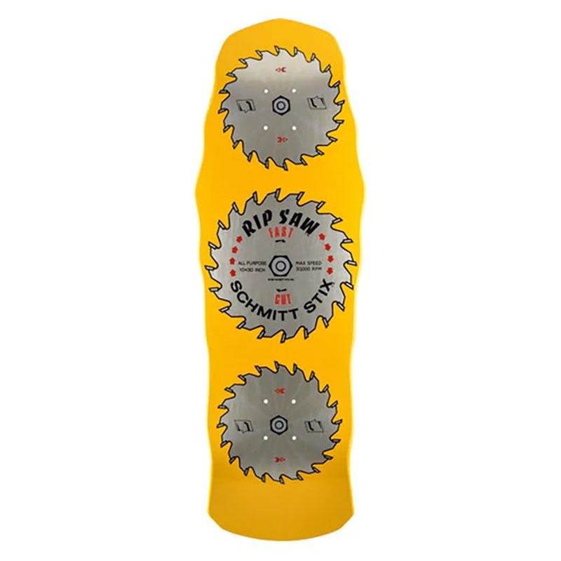 Schmitt Stix 10 x 30 Ripsaw Modern Concave YELLOW DIP Skateboard Deck