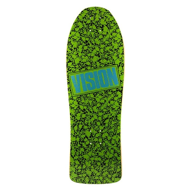 Vision 10x 30 Punk Skull (GREEN) Skateboard Deck