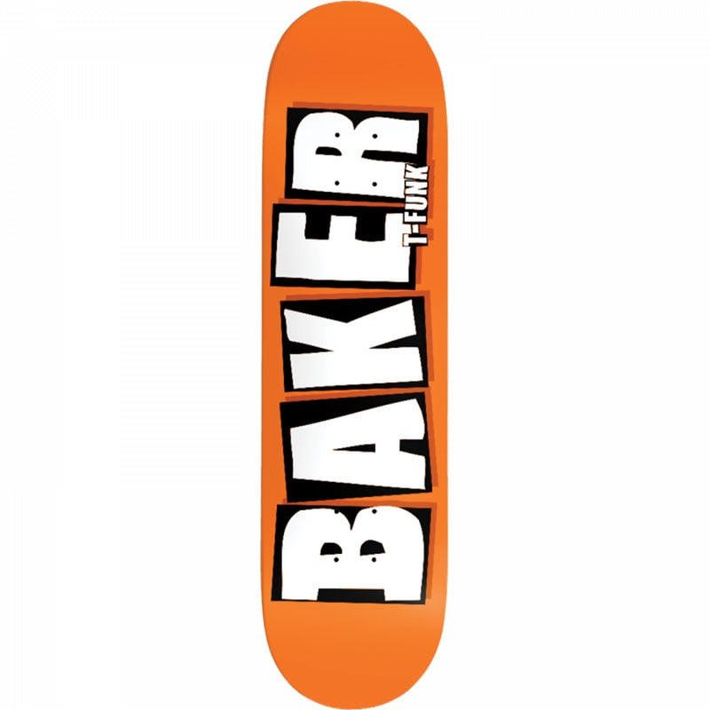 Baker 8.25 FUNKHOUSER BRAND NAME NEON ORANGE B2 Skateboard Deck