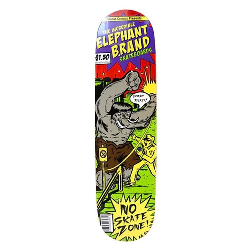 Elephant 8.25 x 32.25 Brand Smash Ticket BROWN Skateboard Deck