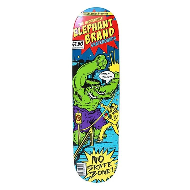 Elephant 8.25 x 32.25 Brand Smash Ticket GREEN Skateboard Deck