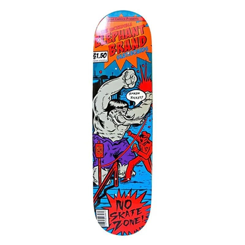 Elephant 8.25 x 32.25 Brand Smash Ticket GREY Skateboard Deck
