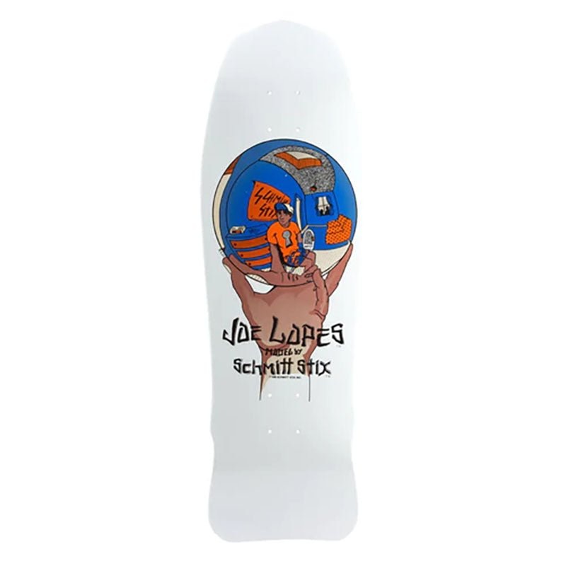 Schmitt Stix 10 x 30 Joe Lopes Crystal Ball Modern Concave WHITE DIP Skateboard Deck