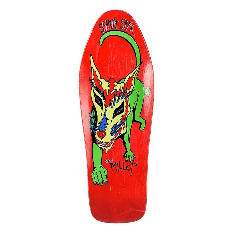 Schmitt Stix 10 x 31.875 Chris Miller Dog Large Re-issue RED STAIN Skateboard Deck