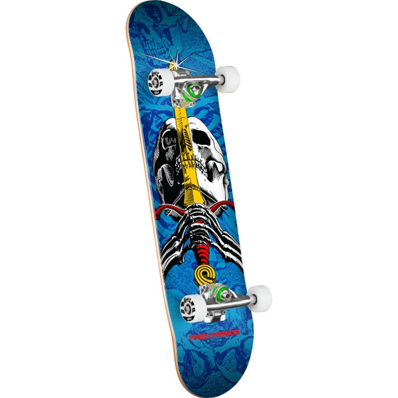 Powell Peralta 7.5 x 28.65 Skull & Sword Birch Blue Complete Skateboard