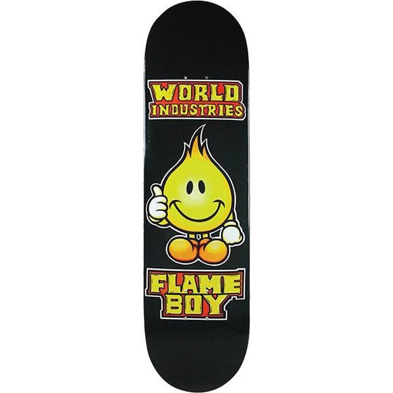 World Industries 8.25 x 32 Solid Gold Flame Boy Skateboard Deck