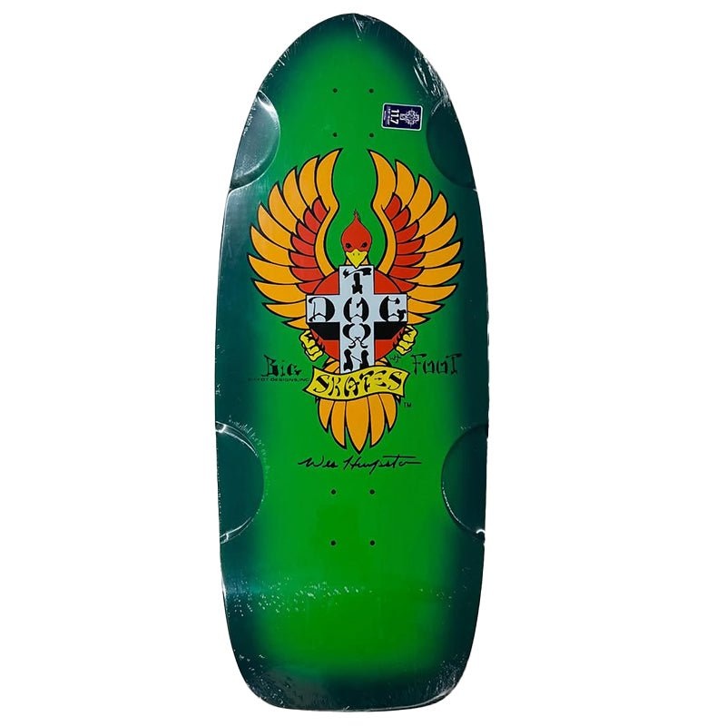 Dogtown Big Foot Cross 70s Classic Deck 11.788 X 30.824 Transparent Fluorescent Green / Transparent Fluorescent Blue Fade