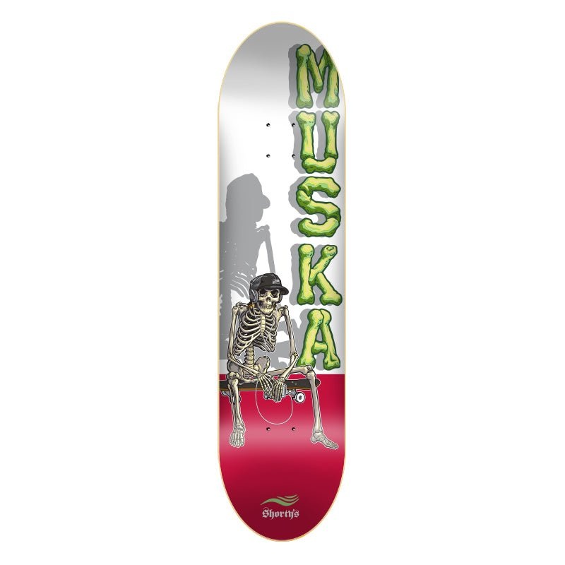 Shorty’s 8.25 MUSKA SKELETON RED Skateboard Deck