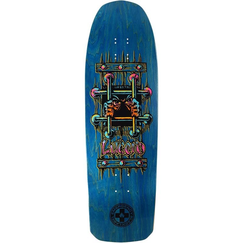 Black Label Lucero OG BARS 10 Cross Shape Blue Stain Skateboard Deck