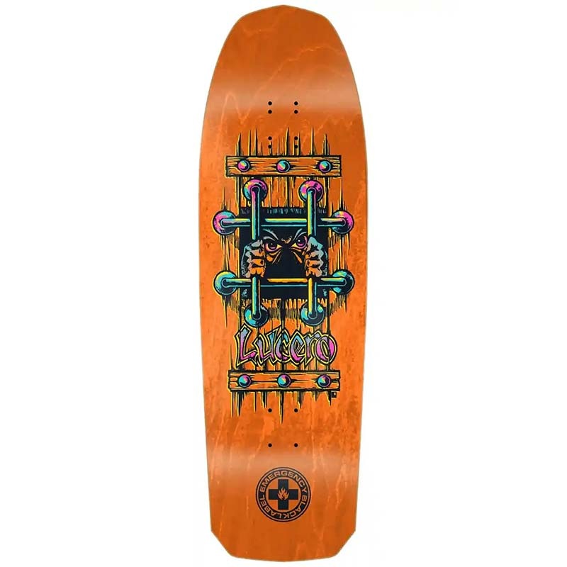 Black Label Lucero OG BARS 10 Cross Shape Orange Stain Skateboard Deck