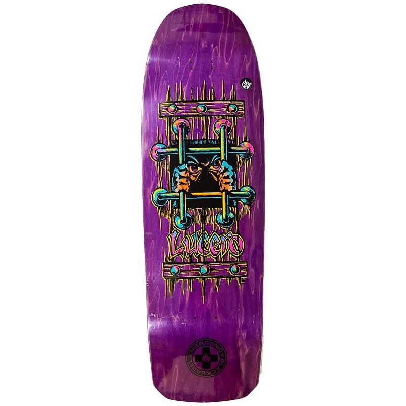 Black Label Lucero OG BARS 10 Cross Shape Purple Stain Skateboard Deck