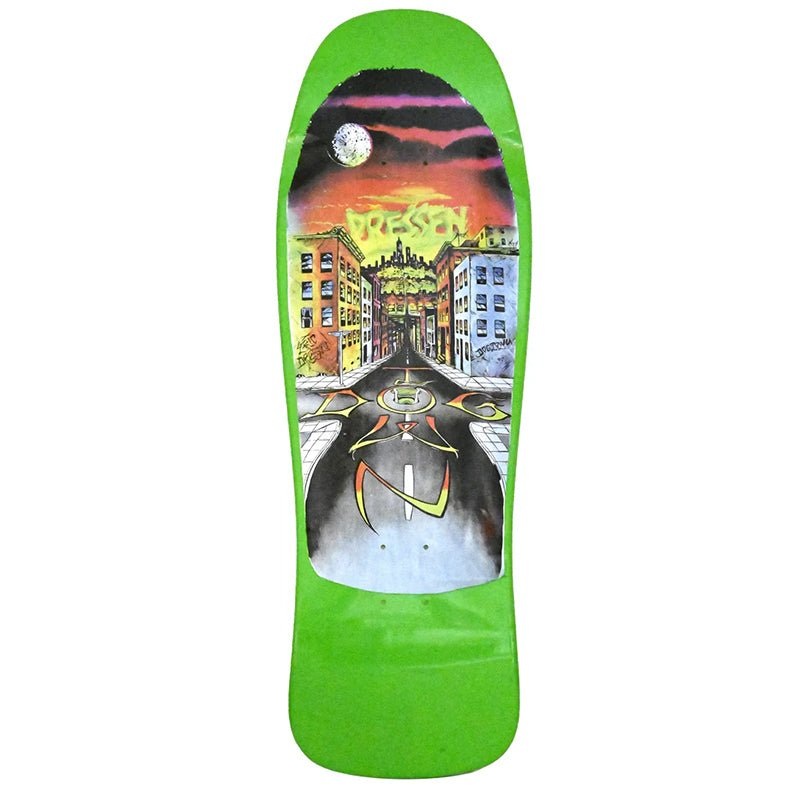 Dogtown 10.020 x 30.30 Eric Dressen Street 80s Reissue Neon Green Full Dip Skateboard Deck