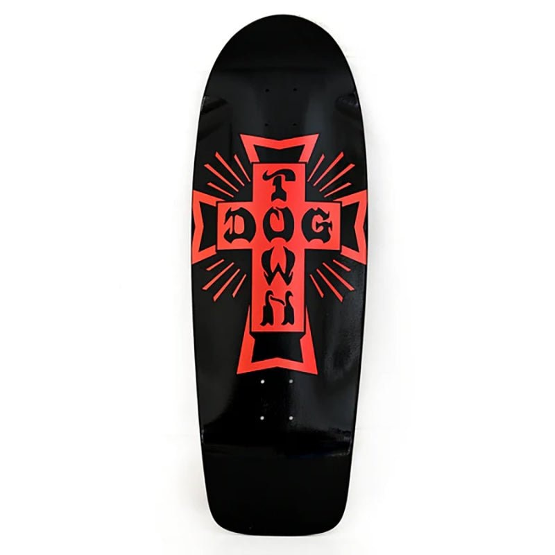 Dogtown 10 x 30.575 Cross Logo 70s Rider Gloss Black / Metallic Red Cross Skateboard Deck