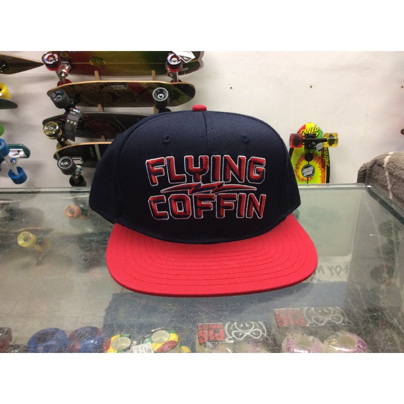 Black/red flying coffin hat