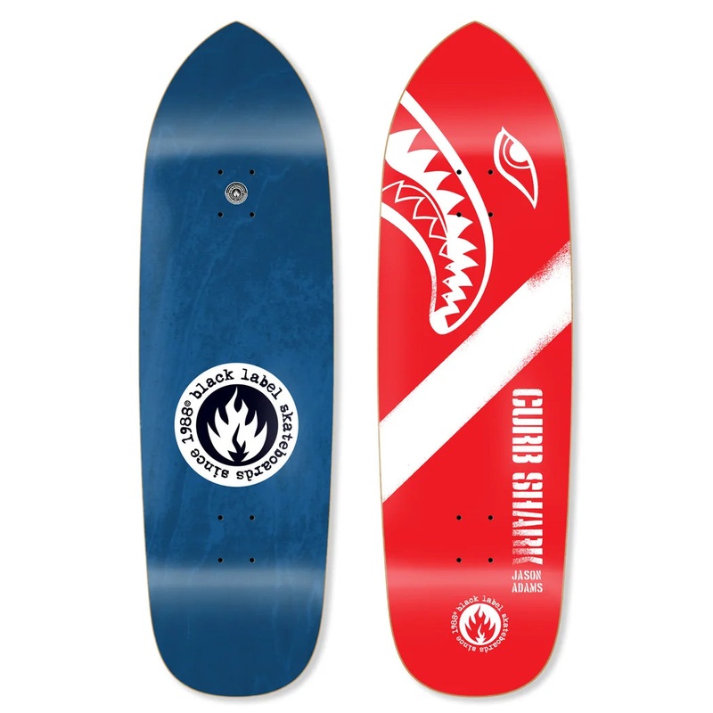 Black Label Jason Adams CURB SHARK Red Punk Point Deck 9.5